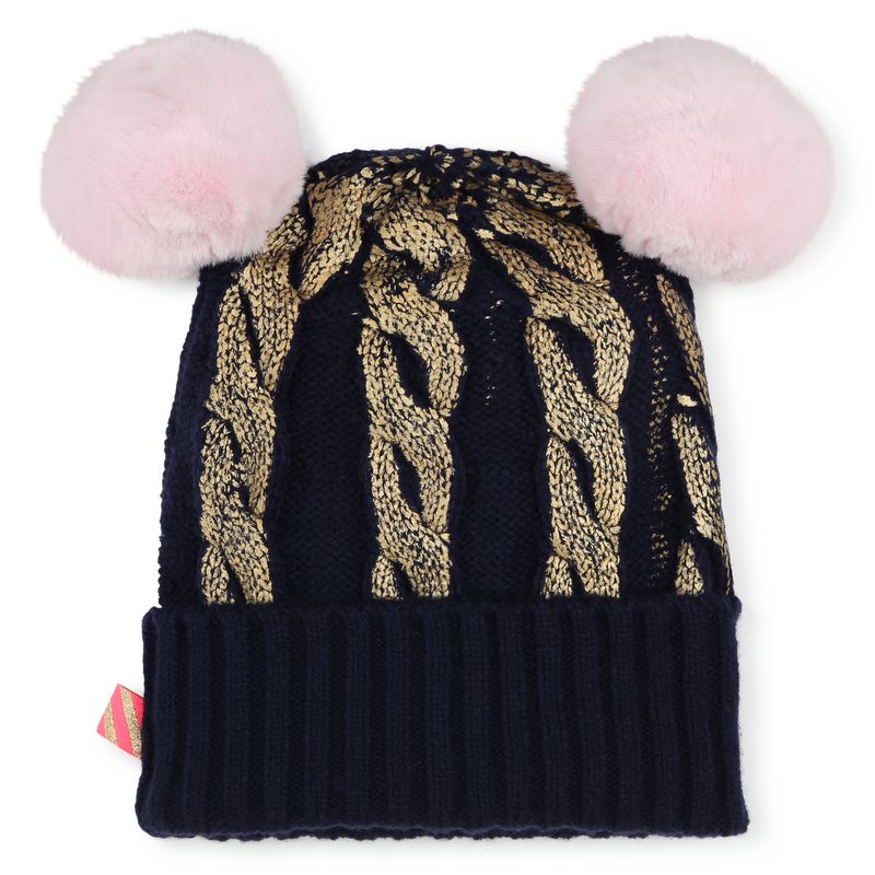 Bonnet &agrave; pompons avec torsades BILLIEBLUSH 
                        FILLE