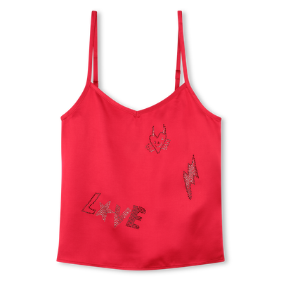 Satijnen hemdje met strass ZADIG & VOLTAIRE GIRL