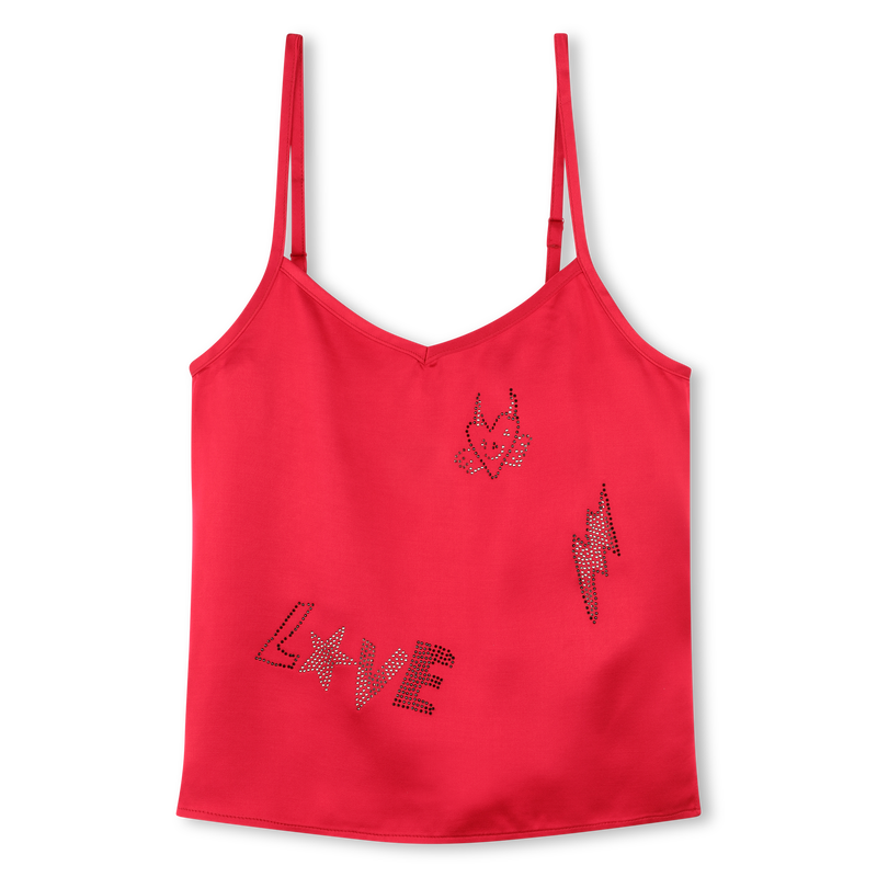 Satijnen hemdje met strass ZADIG & VOLTAIRE 
                        GIRL