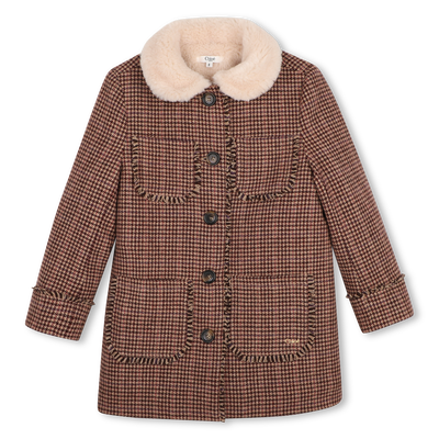 Manteau en lainage &agrave; carreaux CHLOE FILLE