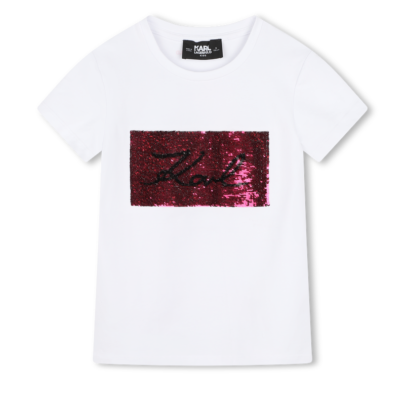 T-shirt orn&eacute; de sequins r&eacute;versibles KARL LAGERFELD KIDS 
                        FILLE