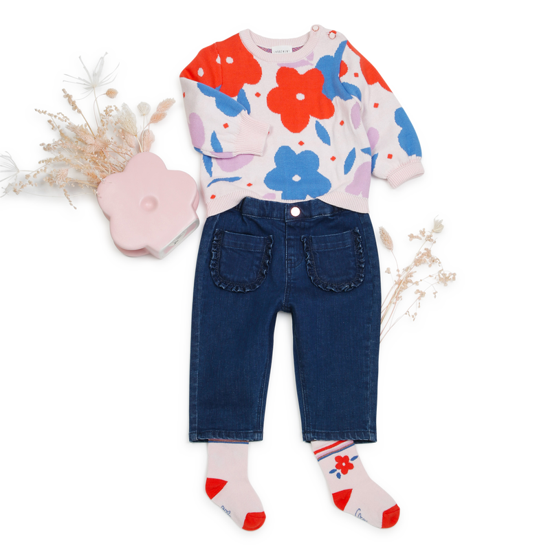 Trui van tricot, bloemmotief CARREMENT BEAU 
                        GIRL