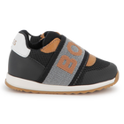 Sneakers met elastiek met logo, ZWART, hi-res