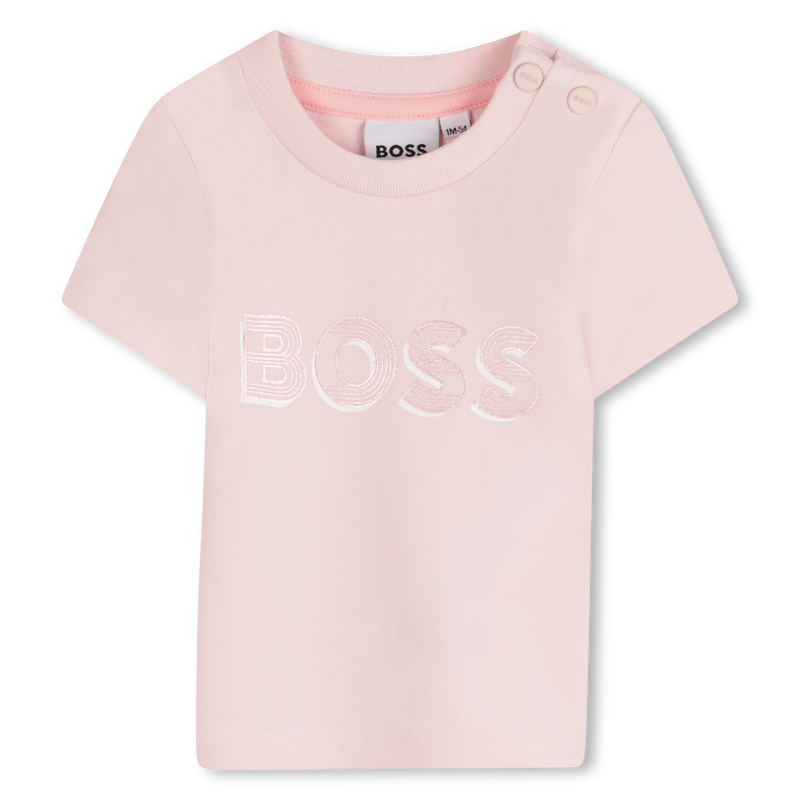 T-shirt met glanzende print BOSS 
                        GIRL