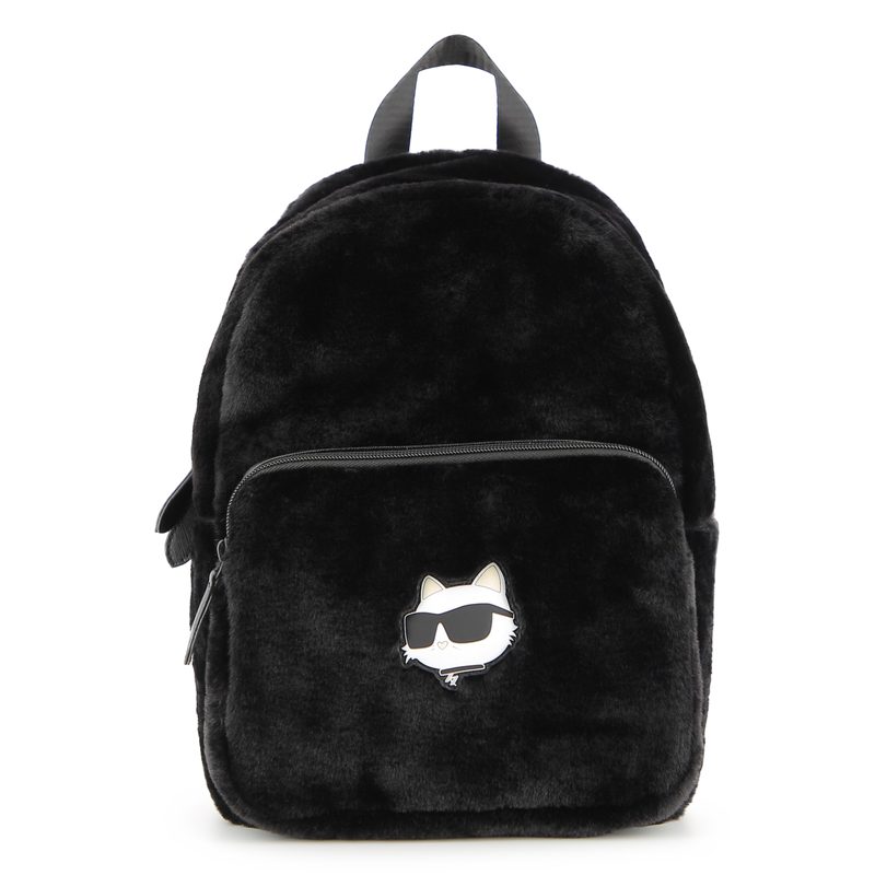 Kleine rugzak gemaakt van donzige fleece KARL LAGERFELD KIDS 
                        GIRL