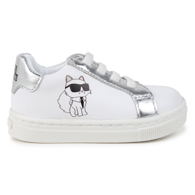 Baskets basses en cuir de vachette KARL LAGERFELD KIDS 
                        UNISEXE