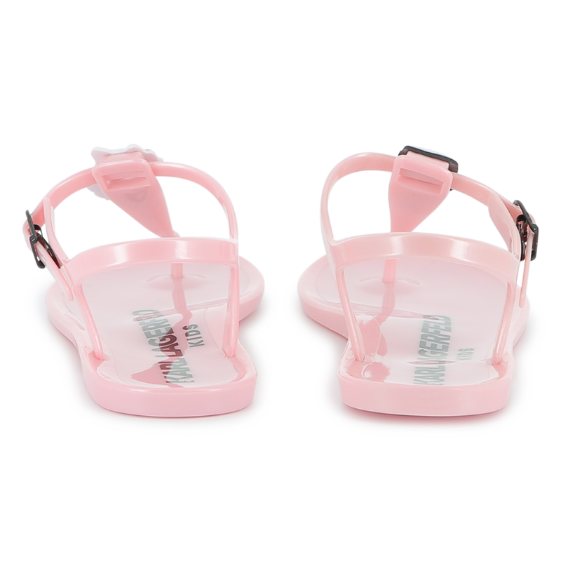 Sandales &agrave; boucles avec badge KARL LAGERFELD KIDS 
                        FILLE