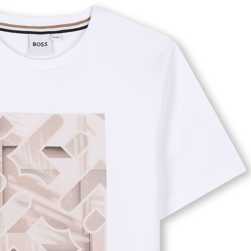 Katoenen T-shirt korte mouwen BOSS 
                        JONGEN
